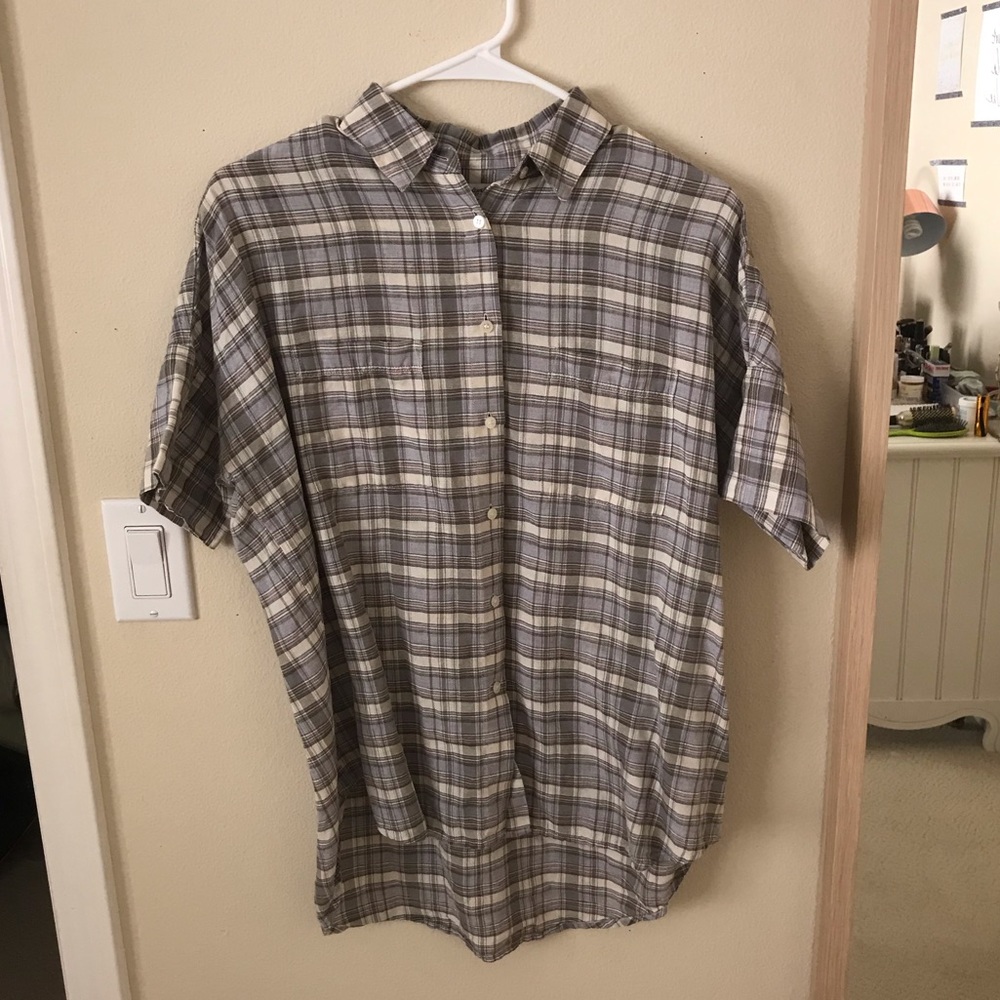 *last chance!!* Madewell Courier Button Down Serene Plaid Boxy
